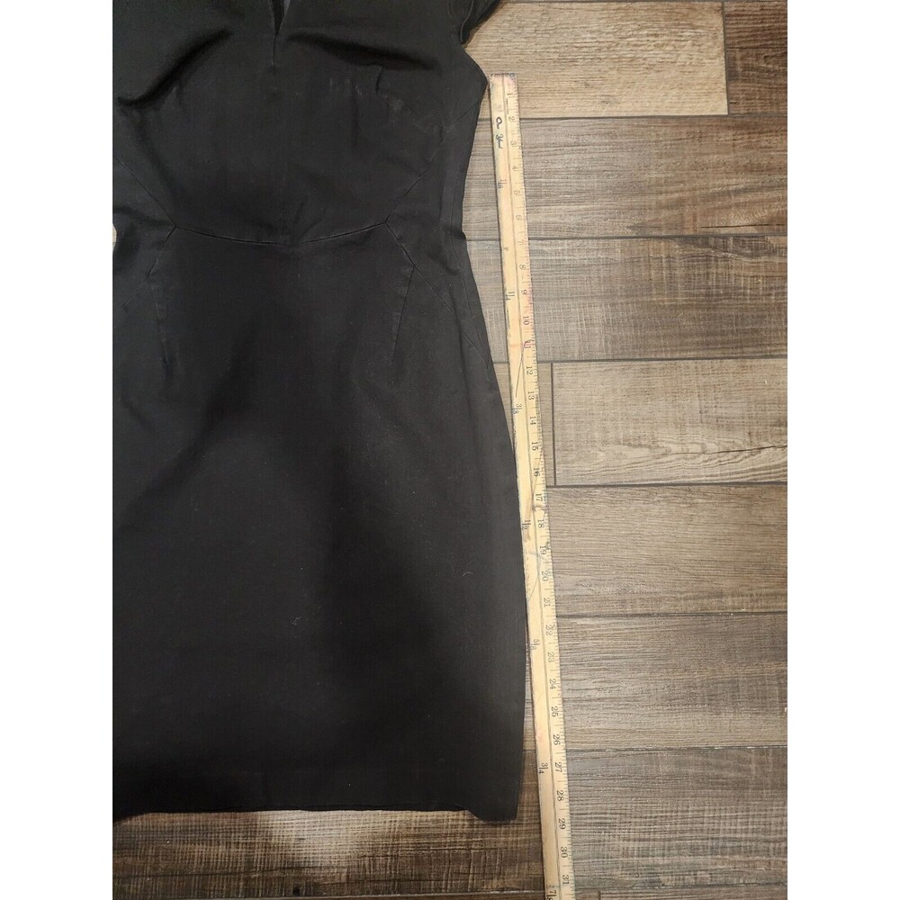 Banana Republic Black Denim Dress Size 6 Cotton Blend Back Zip - Picture 5 of 7